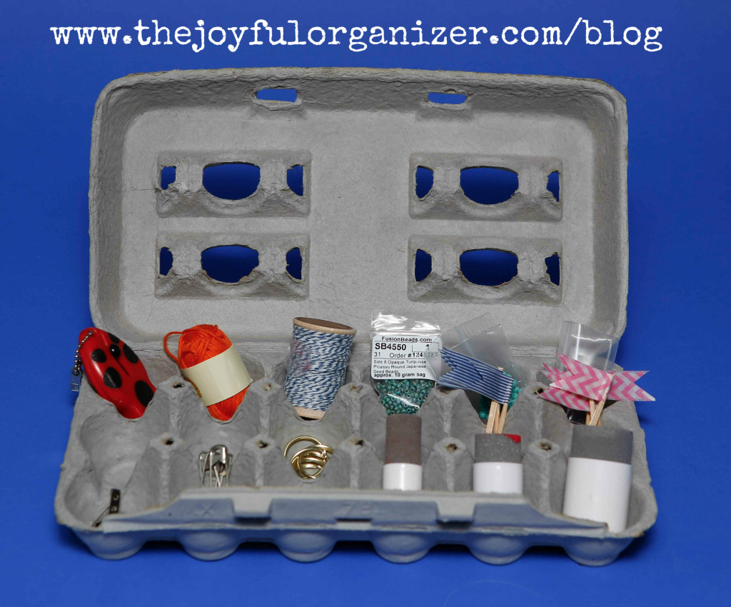 Craft Supplies in Egg Carton
