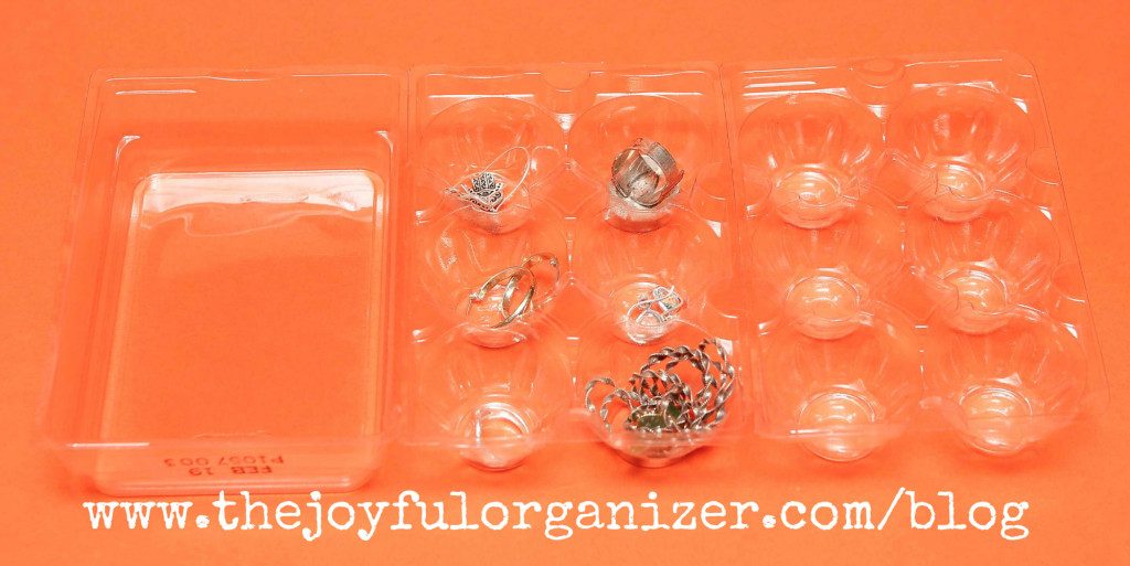 Jewelry in Open Egg Carton