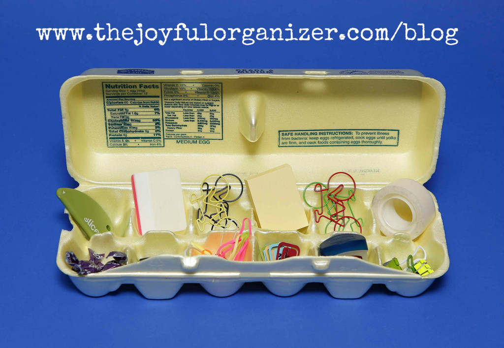 Office Supplies in Egg Carton